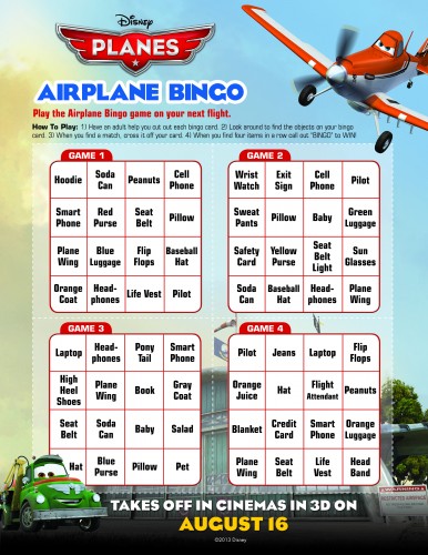 Plane BINGO card