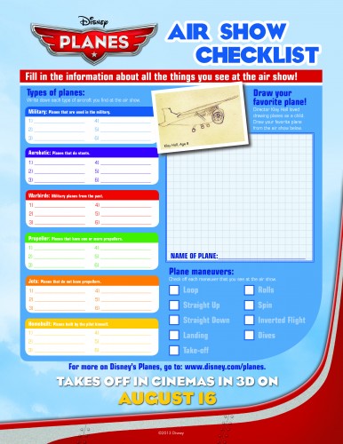 Are you going to an Air show this summer? This is the sheet you need to take with you