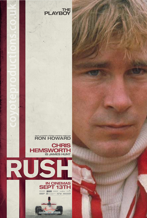 Rush character poster using the real James Hunt