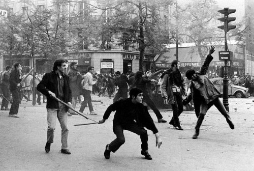 Students rioting in Paris