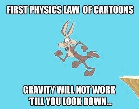 Cartoon physics - Don't look down!