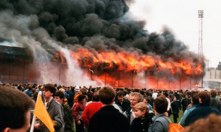 Bradford football club - stand fully ablaze