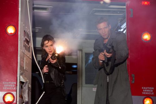 Emilia Clarke is Sarah Connor and Jai Courtney is Kyle Reese in TERMINATOR GENISYS