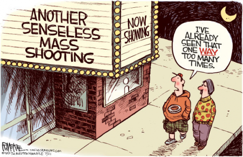Politics of the gun in cartoon