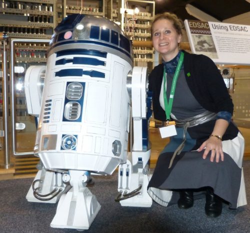 TNMOC Ops Director Victoria Alexander with R2-D2