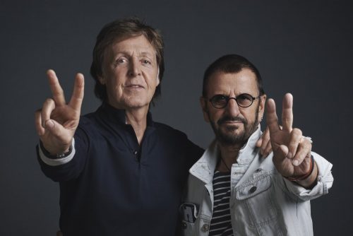 Paul McCartney and Ringo Starr photographed at a promotional day at Abbey Road Studios on Wednesday 14th September on the eve of the cinematic release of the new Ron Howard documentary "The Beatles: Eight Days A Week - The Touring Years”.  The pair will attend The World Premiere in London’s Leicester Square on Thursday 15th September. The film also opens worldwide on the same date.
